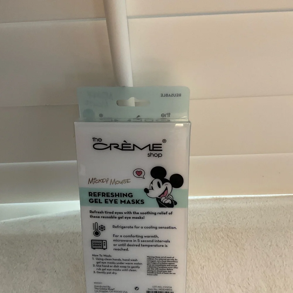 The Crème Shop Gold Glitter Mickey Mouse Reusable Gel Eye Masks - Set of 2